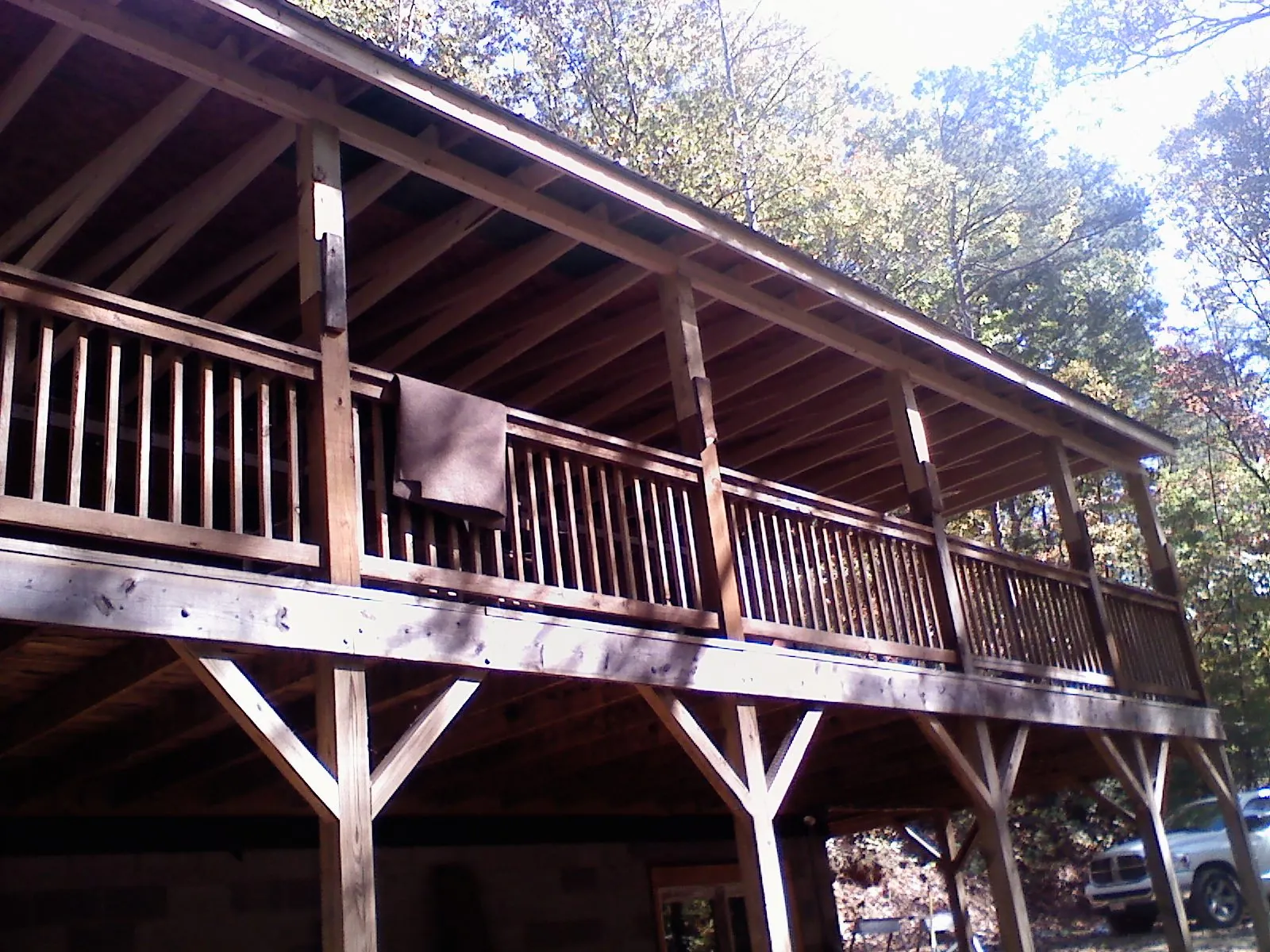 Timber framing under a new elevated porch and deck — Roof Leak Repair in Wymore by Roofing Brothers